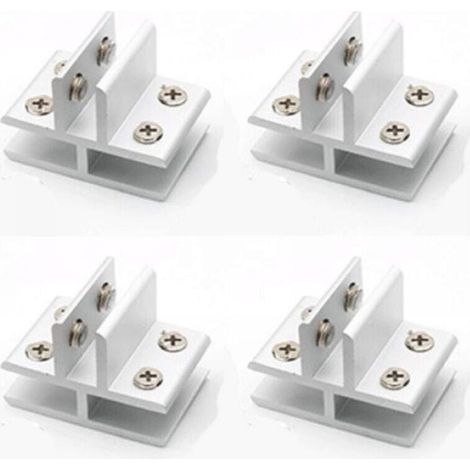 Set di 4 morsetti per vetro a T con supporto per vetro per il fissaggio a 3 pannelli laterali, doccia, tavoli, pannelli, 10-12 mm (1/4)