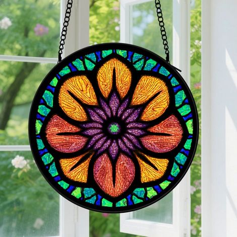 Capteur de soleil en vitrail - décoration spirituelle 9cm (1/4)