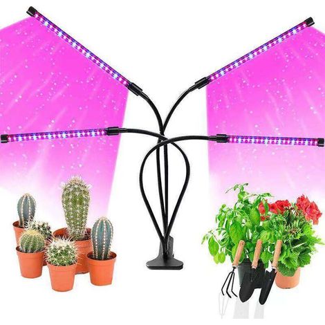 royaluxe -Lampe de Plante, EWEIMA 80 LEDs Lampe de Croissance à 360° Éclairage Horticole Avec, Lampe Pour Plante Lampe Croissance Spectre Complet Avec Chronométrage -à trois tubes Eclairage horticole (1/4)