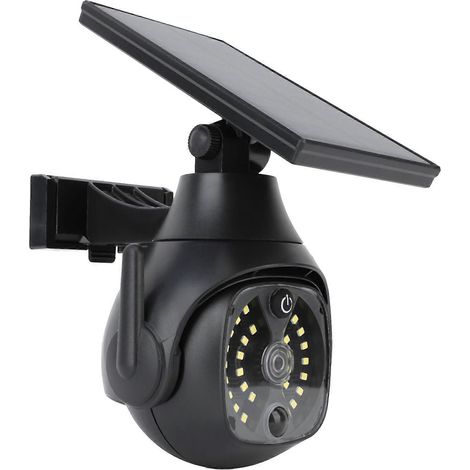 Lampe solaire à détecteur de mouvement 300 lm, 3 modes, étanche, avec caméra simulée, idéale pour jardin, cour ou rue. (1/5)