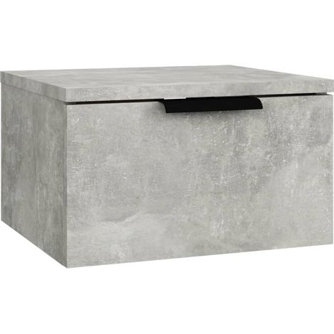 Wall-mounted Bedside Cabinet Concrete Grey 34x30x20 cm vidaXL