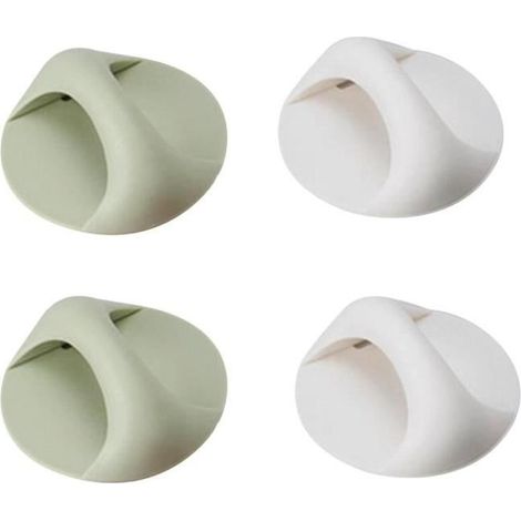Poignée autocollante - Non spécifié - Lot de 4 - Vert clair et blanc - Installation facile - Design ergonomique (1/4)