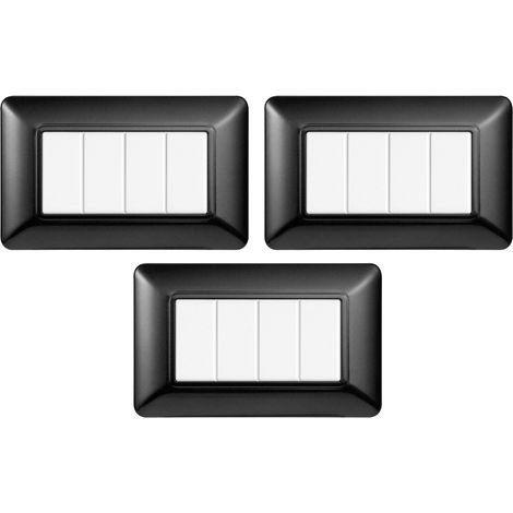 gloca Set Placche Plastica Compatibili Matix (3 Pezzi Acciaio Scuro, 4 Posti) (1/4)