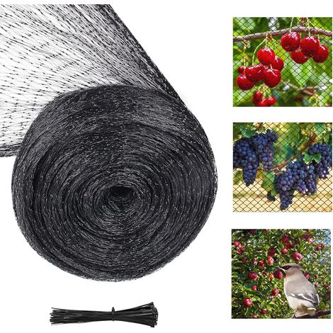 Vogelnetz, Vogelschutznetz Engmaschig 4x6M, Taubennetz Balkon Gartennetz Teichnetz Laubnetz Schwarz mit 20 Kabelbinder, Hühnernetz Geflügelnetz Teichnetz Obstschutz Pool Netz für Balkon,Gärten (1/5)