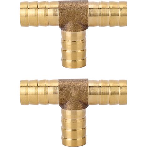 raccords en T à 3 voies de 12 mm (1/2") pour gaz, carburant, eau, air, tuyaux en laiton, té cannelé (1/5)
