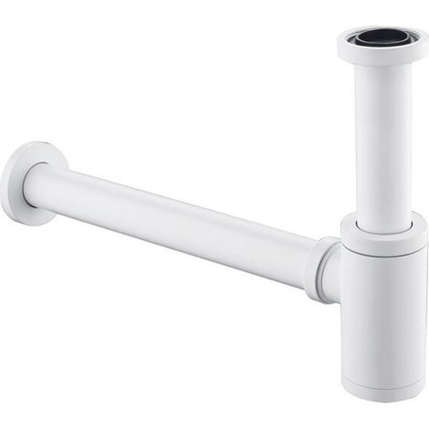 Waschbecken-Siphon Universeller Design-Siphon für Waschbecken und Spüle – Weiß – Mit Reinigungsöffnung – Design-Siphon – Rohrsiphon (1/5)