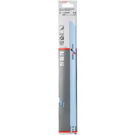 Bosch Accessories 2608657409 Säbelsägeblatt S 1225 VF, Heavy for Metal, 5er-Pack 5 St.