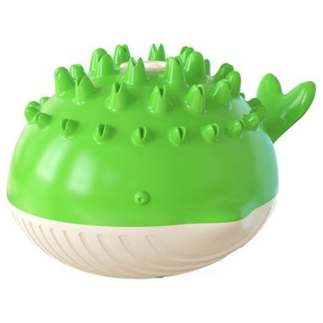 BUNTHAUS Jouet à mâcher pour chien, jouet pour animaux de compagnie, jouet électrique pour chien, brosse à dents molaire, jouet flottant pour jeu interactif à mâcher agressif (vert) (1/5)