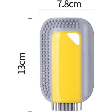 Lot de 2 brosses de nettoyage en silicone de haute qualité pour lavabo et plan de travail - Jaune (1/4)