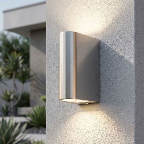 Applique murale éclairage extérieur lampe de façade up down lampe de jardin en acier inoxydable lampe de porte d'entrée, 12W 540lm blanc chaud, LxH 7,5 x 20 cm (1/5)