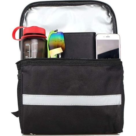 Borsa da manubrio, borsa per bicicletta, 1 pezzo, 23 × 13,6 × 16,5 cm, grande capacità, borsa da manubrio impermeabile per biciclette, mountain bike e bici da corsa (1/5)