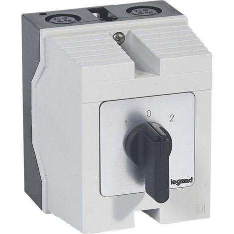Commutateur à cames inverseur avec position arrêt 45° PR26 - 4P - 8 contacts - boîtier 96x120mm - LEGRAND