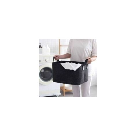 Cesta de fieltro, juego de 2 cestas de almacenamiento de fieltro, cesta de fieltro con asa, para ropa, toallas, artículos de aseo, libros, etc., 332x320cm - Crezuo