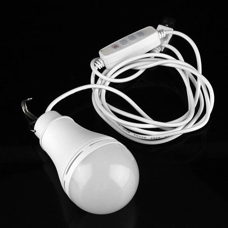 Ampoule LED USB Portable avec Crochet, pour Camping et Randonnée, 780lm, Blanc Froid/chaud/Nature, 10W, Durée de Vie 50,000h, Matériau PS (10W) (1/5)