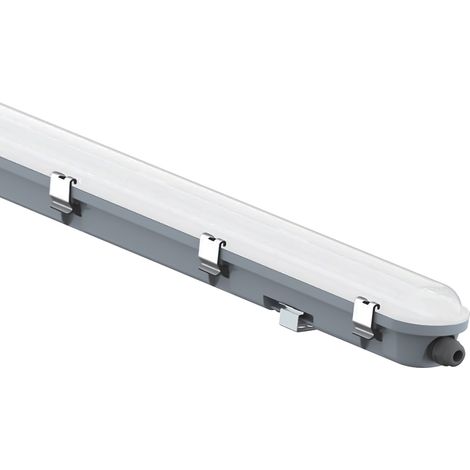 Plafonnier LED étanche V-TAC 48 W 120 lm/W avec capteur micro-ondes 150 cm 6 500 K IP65 – SKU 24017