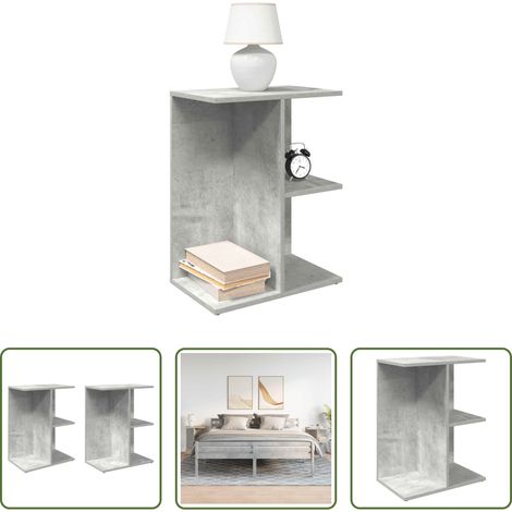 Nachttisch Holzwerkstoff - Nachttische 2 Stk. Betongrau 46,5x29x61 cm Holzwerkstoff (1/5)