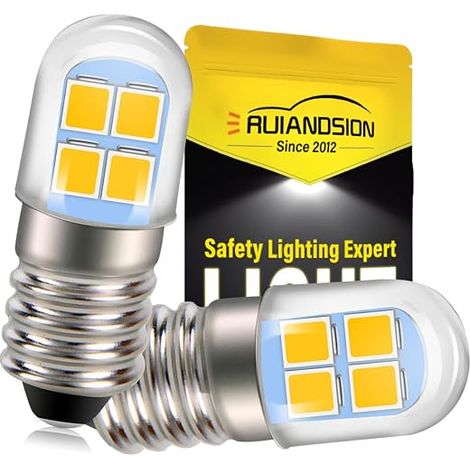 E10 LED Bulbs E10 Screw Cap 2835 8SMD Yellow LED Bulbs Upgrade Headlamps, Torches, Flashlights (1/5)