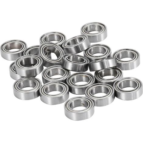 20 roulements MR106-ZZ, roulements à billes blindés métalliques 6 x 10 x 3 mm, pré-lubrifiés à la graisse, pour applications radiales. (1/5)