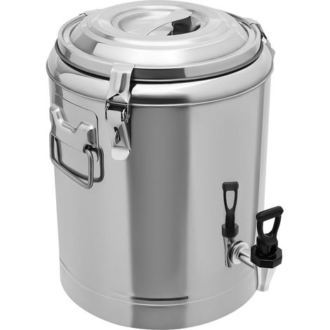HAUTOUR Seau en acier inoxydable avec robinet - 20 l - Récipient isotherme pour nourriture - Chauffe-aliments - Seau isotherme - Avec couvercle anti-fuite, Durée d'isolation : 8 heures (1/5)