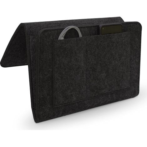 Borsa portaoggetti vuota da comodino, borsa organizer da comodino, borsa portaoggetti da appendere al comodino, può contenere cellulare, agenda, penna, rivista (nera) (1/4)