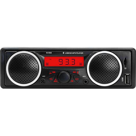 Autoradio Bluetooth 1DIN, Single Din Auto Radio avec Deux Spteakers intégrés, 12V-24V 1 Din Auto Stereo Lecteur multimédia Audio FM de Voiture avec Carte TF AUX-in USB (1/5)