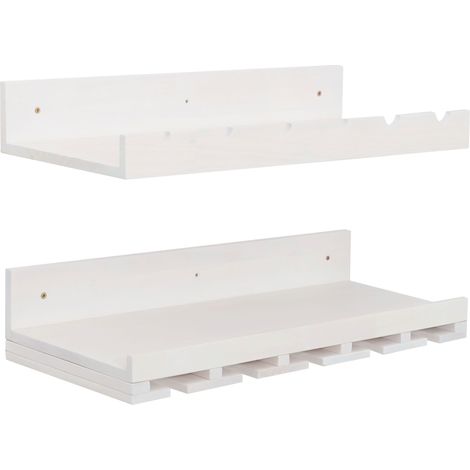 Lot de 2 casiers à bouteilles HWC-P22, porte-verres/bouteilles mural pour 6 bouteilles/15 verres Bois certifié MVG 61 x