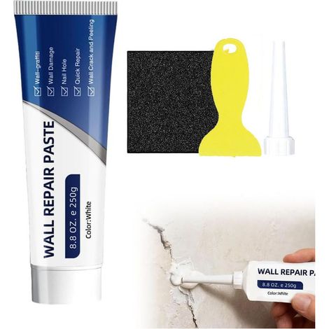 Enduit mural 250g 2026 – Séchage rapide, kit complet avec spatule – Répare trous et fissures sur murs et plaques de plâtre – Usage domestique (1/5)