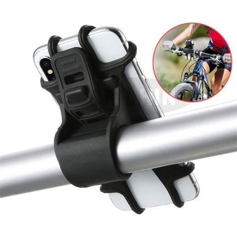 Support Téléphone Vélo sur Guidon en Silicone Universel pour Vélo Moto Bicyclette Landau Durable pour 4.7-6 pouces Smartphones (1/4)