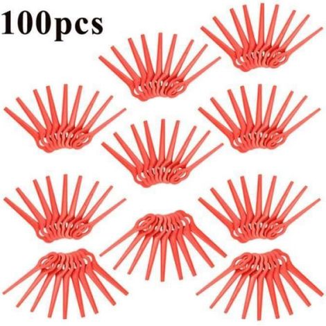 Lot de 100 Lames en Plastique pour Coupe-bordures Bosch Einhell Rouge (1/4)