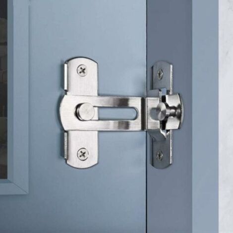 Verrou de porte à angle droit à 90 degrés avec loquet coulissant et vis pour portes de toilettes et fenêtres (1/5)