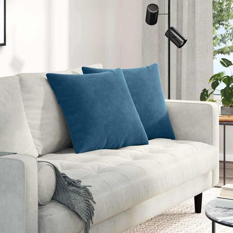 Sofakissen 2 Stück Blau 50 x 50 cm Cordstoff
