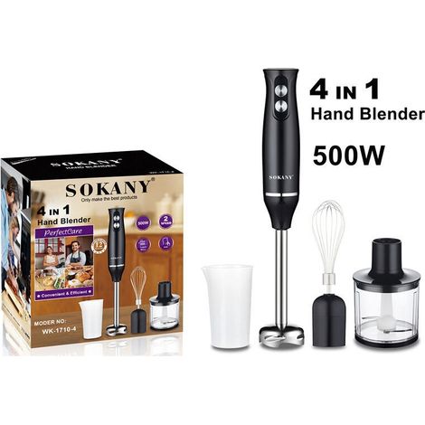 4 N 1 mélangeur à main avec hachoir fouet broyage de glace pour la cuisson robot culinaire presse-agrumes 220 V 500 W mélangeur électrique (1/5)