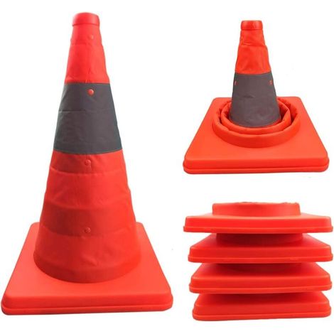 1 Retractable Traffic Cones Foldable 30cm Orange Multifunctional Safety Safety Cone
