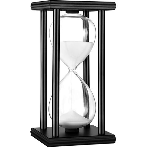 Sablier en bois 30/60 minutes, idéal pour la décoration de chambre, bureau, cuisine ou pour un anniversaire (30 min, bleu). (1/5)
