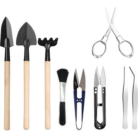 Outils pour bonsaï, Outils pour bonsaï, Mini outils de jardinage, Coffret d'outils de jardinage, Coffret de mini outils à main en bois (1/5)