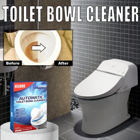 Toilet Seat Cleaning Effervescent Tablets, Household Toilet Cleaning, Stain Removal, Multi-Effect Refreshing Effervescent Tablets -- Toilet Cleaning Effervescent Tablets (12pcs) (1/5)