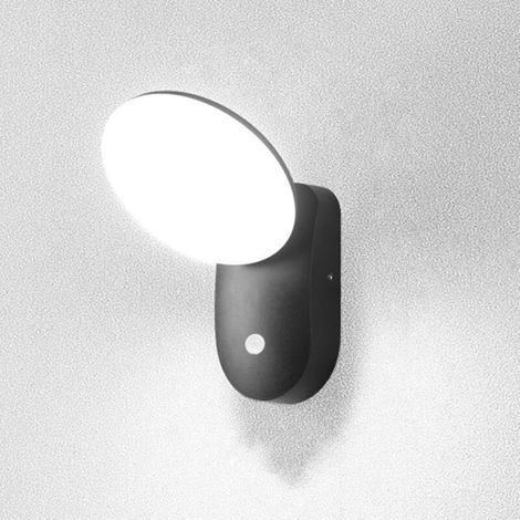 LED-Wandleuchte mit Bewegungsmelder, moderne Flurbeleuchtung, 350° verstellbarer Beleuchtungswinkel, 6500K weißes Licht (schwarz) (1/4)