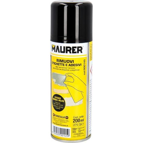 MAURER spray elimina etiquetas / adhesivos 200 ml. , Spray quita elimina etiquetas / adhesivos / pegatinas / pegamentos- Capacidad 200 ml.- Spray ideal para la eliminac (1/5)