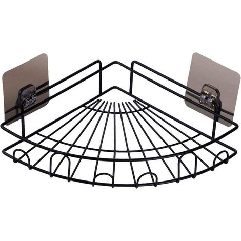 Organisateur suspendu de chariot de douche d'angle (sans perage), pour salle de bain, dortoir et cuisine (1/5)