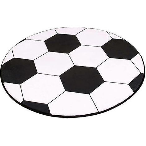 Tapis de sol rond en forme de ballon de football mignon à motif dessin animé pour enfants, tapis de table basse ou de chaise, fait main (80 cm / 31,5 pouces) (1/5)