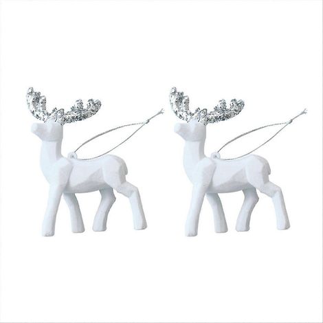 Pendentif de Noël, ornement décoratif pour sapin de Noël, cerf blanc (1/5)