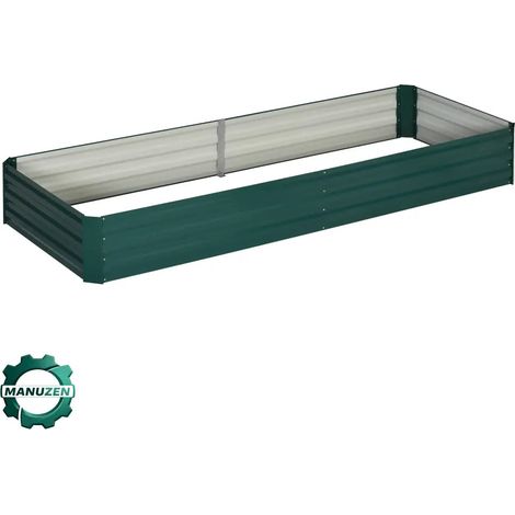 Manuzen - Bac potager surélevé 241 × 90 × 30 cm – acier galvanisé (1/5)