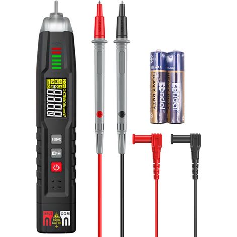 Berührungsloser digitaler Spannungsprüfer, AC/DC-Spannungstest, 600 V, multifunktionaler elektrischer Tester mit Live-Erkennung, Dioden, Kapazität, Kontinuität usw. (1/4)