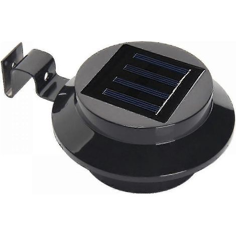 Lot de 2 lampes solaires LED à 3 LED pour gouttières et clôtures, applique murale à détecteur de mouvement pour éclairage extérieur - Lumière blanc chaud (1/3)