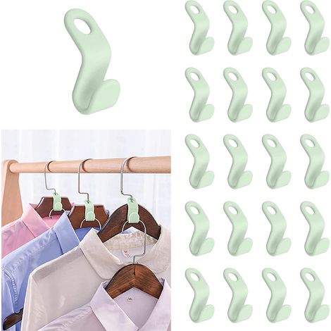 Crochets en Plastique pour Cintres,Cintres Crochets,Lot de 60 Connect Cintres Crochets,Connecteur pour Closet Armoire Crochet à Vêtements,Vêtements Clip de Connecteur pour Gain de Place (1/5)