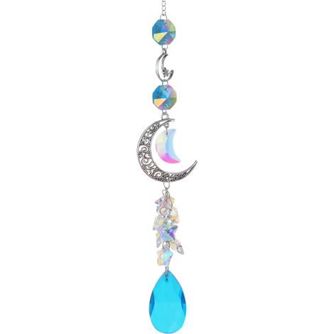 Suncatcher - Suspension En Verre Forme De Lune Et D'étoile Pour Fenêtre - Décoration Intérieure Et Extérieure - 1 Pièce (1/5)