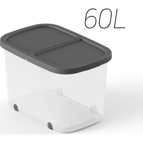 CAJA MULTIUSOS RUEDAS 59X39X38 CM 60L ANTRACITA