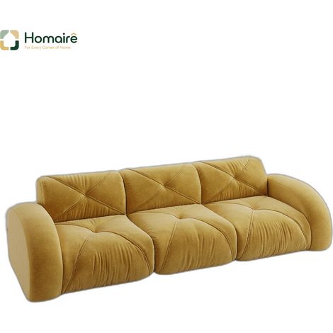 Sofa mit Modulen aus Chenille gelb en Polyester 281 x 95 x 76 cm HOMAIRE (1/5)
