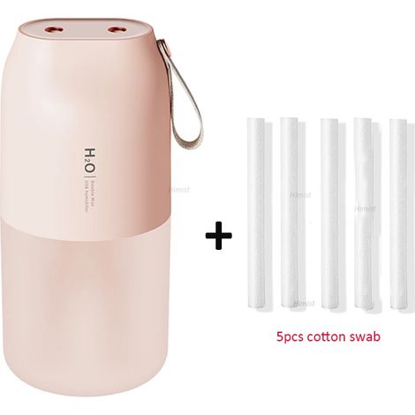 (Rose + 5 filtres) Humidificateur et purificateur d'air avec lumière LED et double buse (1/5)