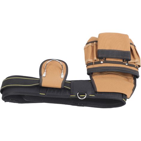 Ceinture porte-outils 12 poches amovible réglable fermeture rapide avec support marteau pour bricolage et chantier (1/5)